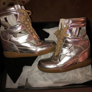 Silver Marc Jacobs platform cutout sneakers Sz37
